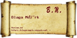 Blaga Márk névjegykártya