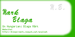 mark blaga business card